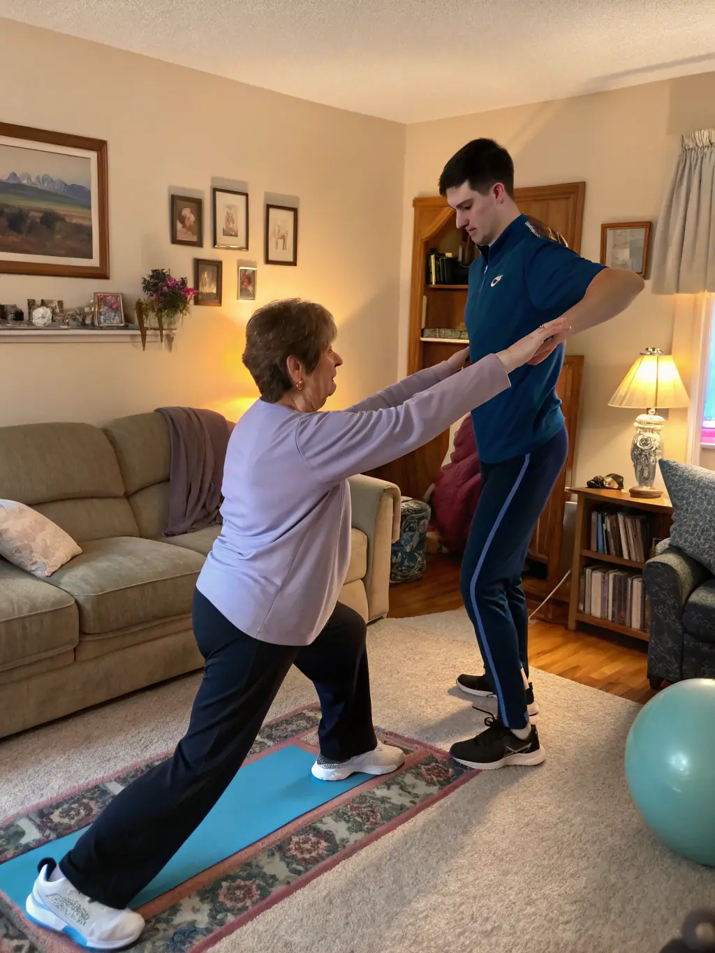 A physiotherapist working closely with a patient during a hands-on assessment in a modern clinic setting, focusing on personalized treatment.